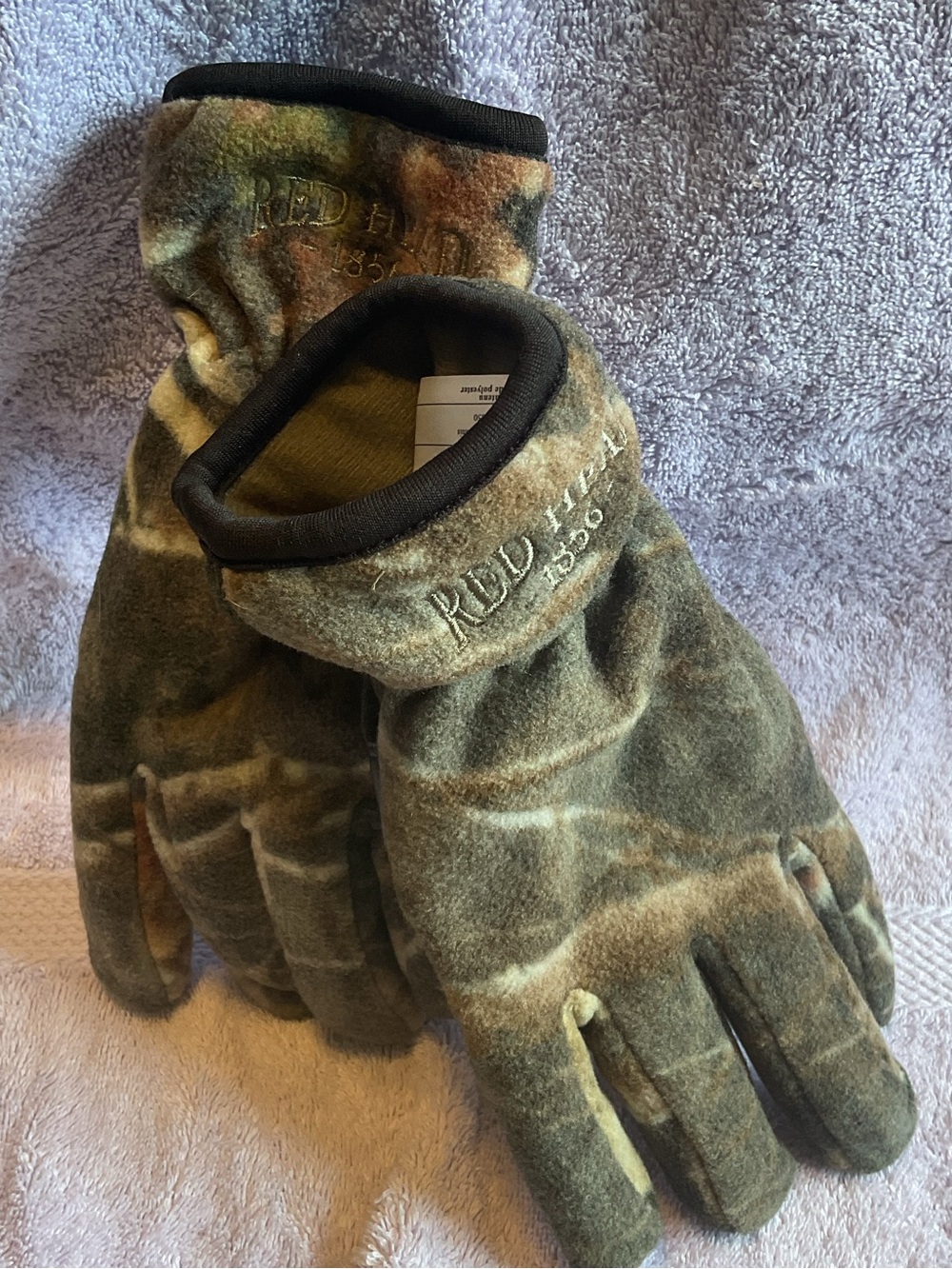RedHead Men’s Camo Fleece Gloves - Olive and Brown